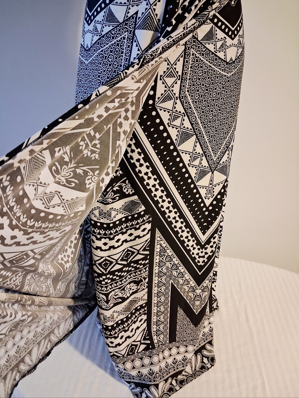 Ashley Stewart Black and White Sleeveless Printed Maxi Dress Size 18/20 - Picture 6 of 12